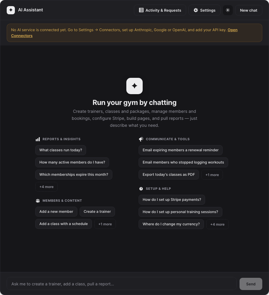 The AI Assistant in dark mode