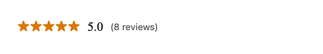 Five stars, 5.0, 8 reviews