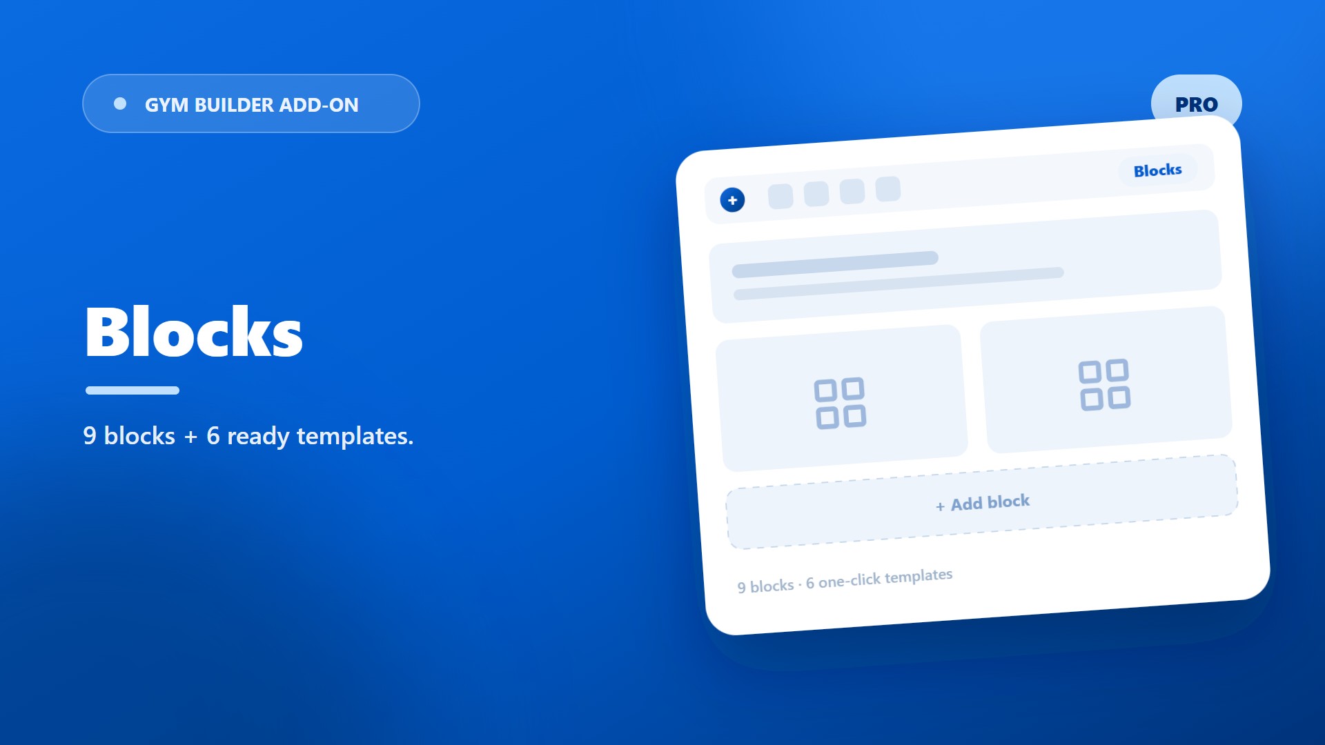 Gym Builder Block Tools add-on banner